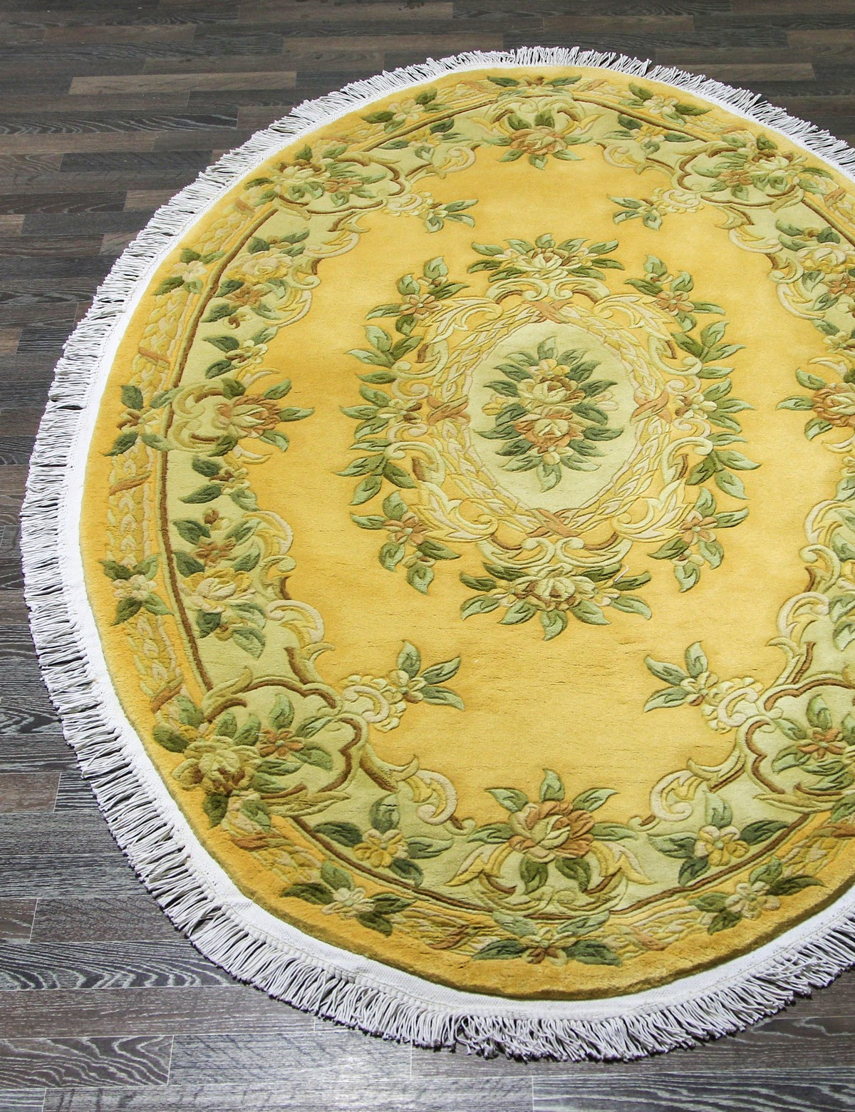 90 LINE WOOLEN HANDK-KNOTTED - 6057A - YELLOW