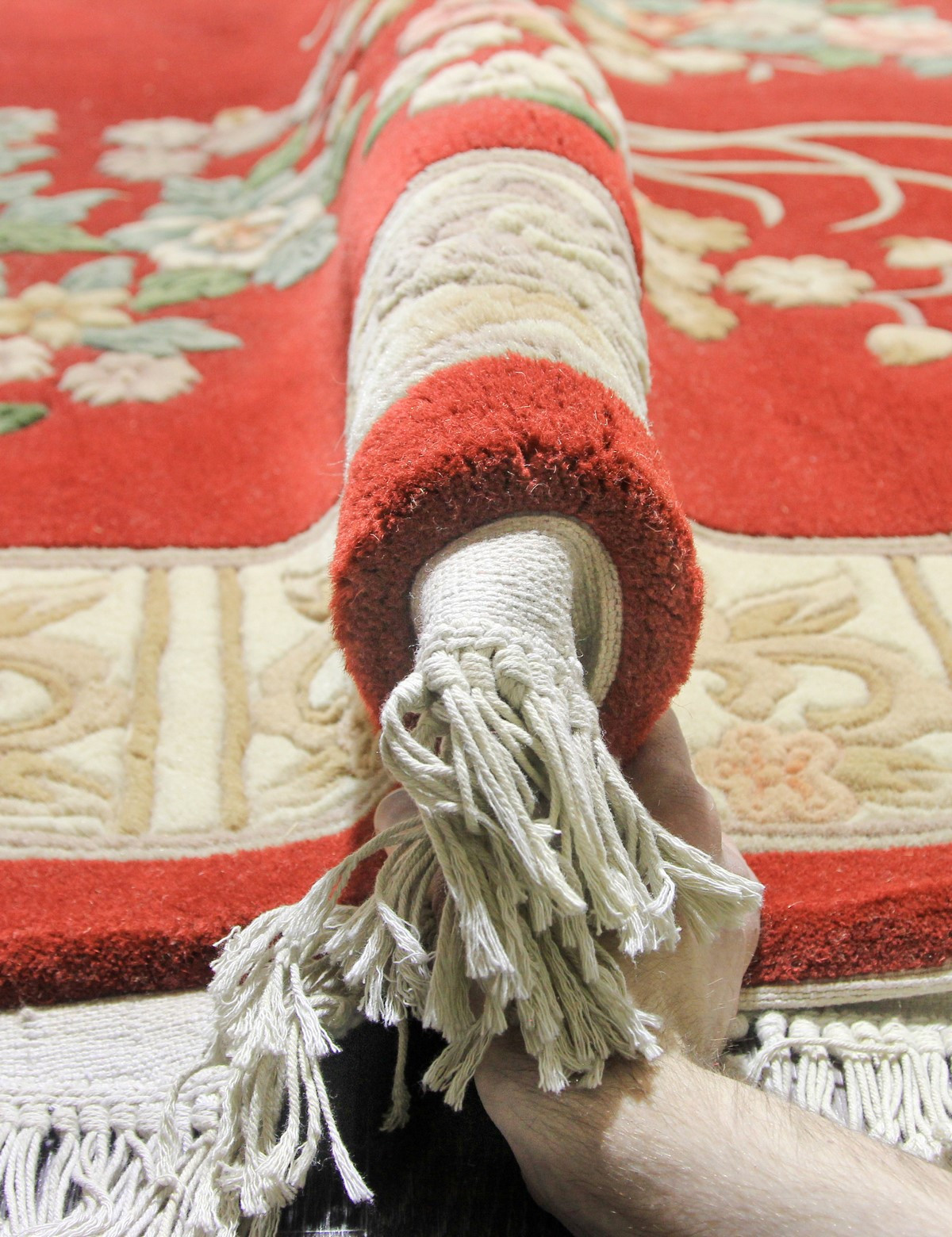 90 LINE WOOLEN HANDK-KNOTTED - SHD-87 - RED