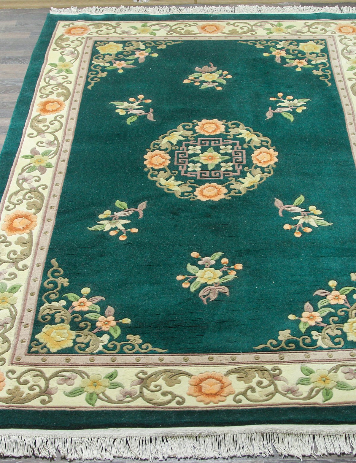 90 LINE WOOLEN HANDK-KNOTTED - SHD-88 - GREEN