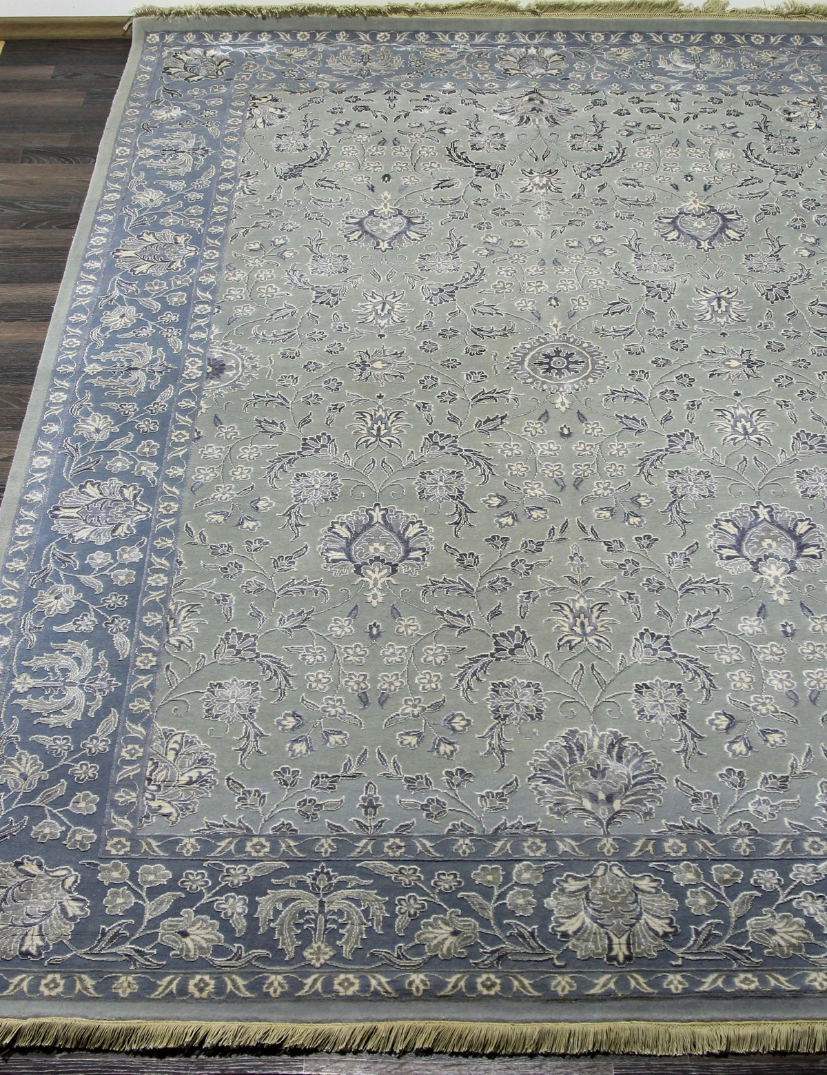 Индия шерсть шелк 14x14 - 798A - SILVER / BLUE
