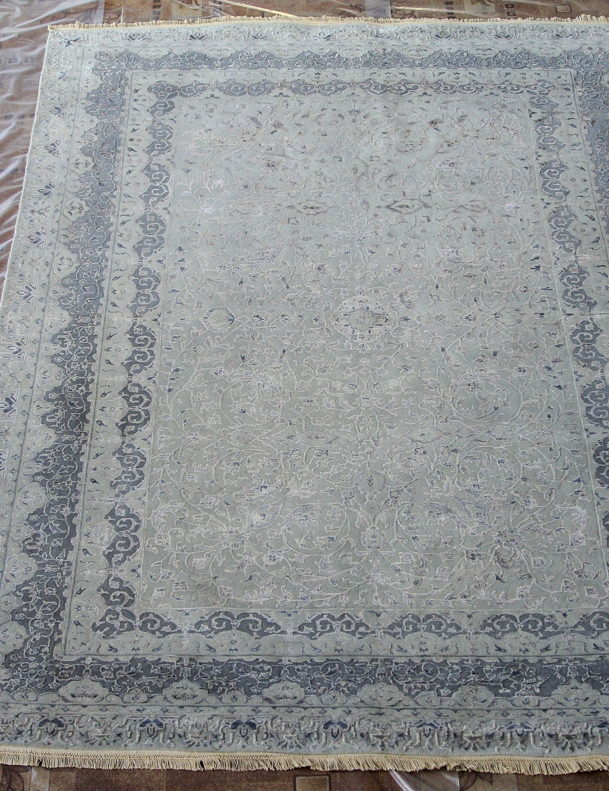 Индия шерсть шелк 14x14 - 863 - SILVER/BLUE