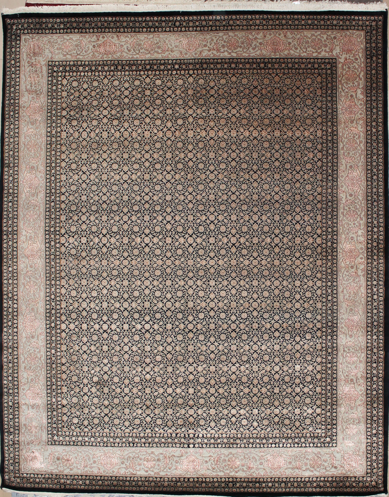 Индия шерсть шелк 14x14 - HERALI - BLACK / IVORY
