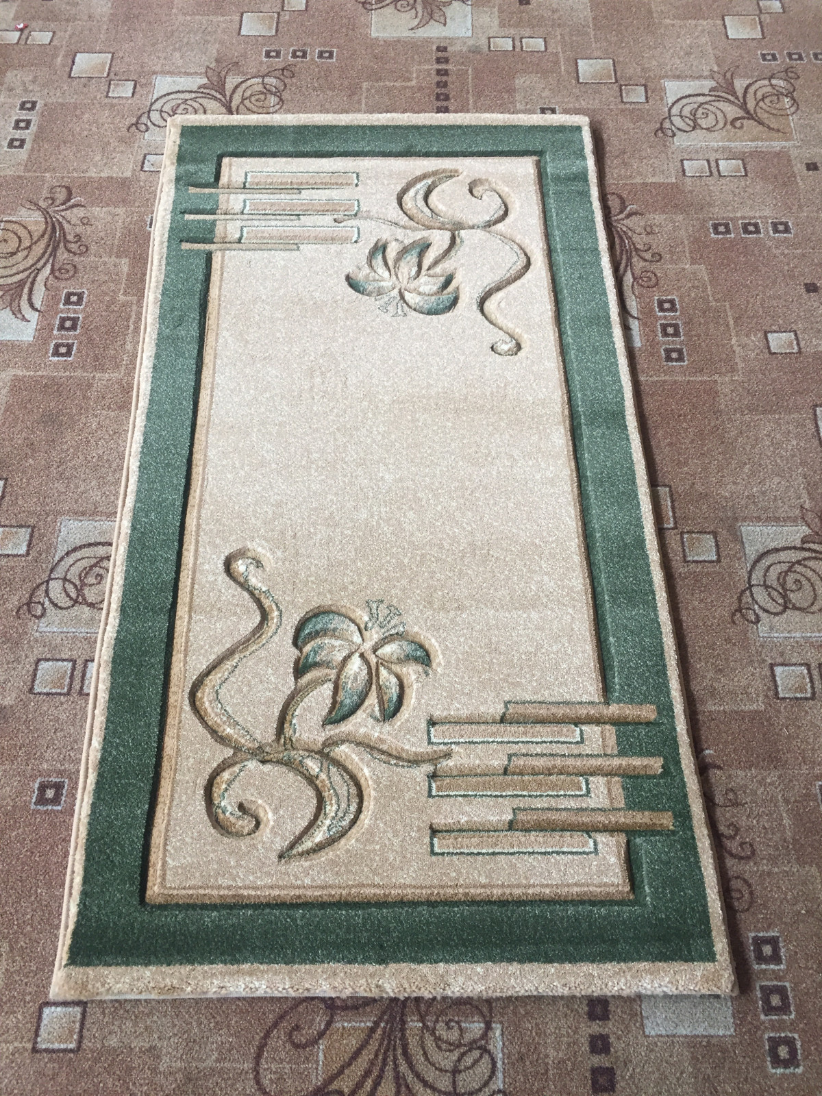 PACIFIC CARVING - 0113 - BEIGE / D.GREEN