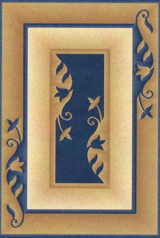PACIFIC CARVING - 0277A - NAVY / CREAM