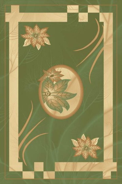 PACIFIC CARVING - 0417 - DARKGREEN/CREAM