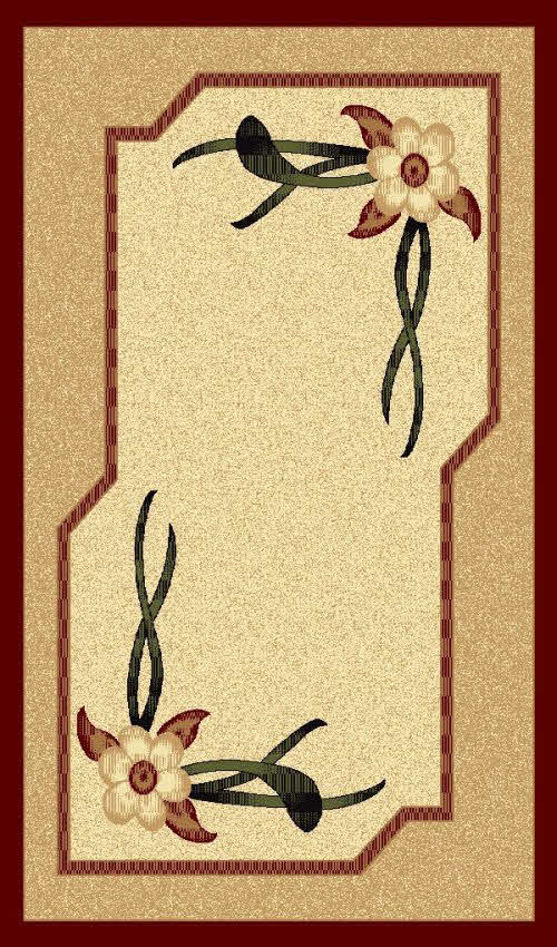 PACIFIC CARVING - 275 - CREAM/BORDEAUX