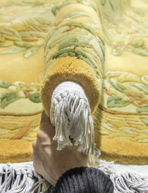 90 LINE WOOLEN HANDK-KNOTTED - 6057A - YELLOW