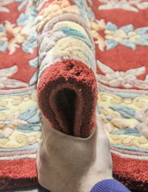 90 LINE WOOLEN HANDK-KNOTTED - 6116 - RED