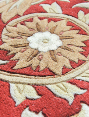 90 LINE WOOLEN HANDK-KNOTTED - SHD-3 - RED