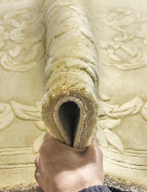 90 LINE WOOLEN HANDK-KNOTTED - SHD-6 - CREAM