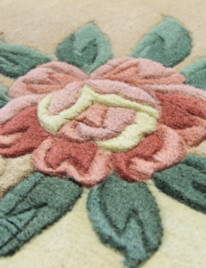 90 LINE WOOLEN HANDK-KNOTTED - SHD-97 - BEIGE