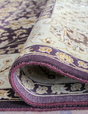 Индия шерсть шелк 14x14 - 802 - D.PURPLE/IVORY