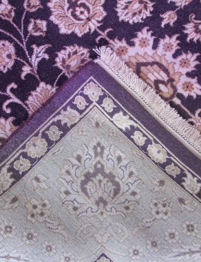 Индия шерсть шелк 14x14 - 802 - D.PURPLE/IVORY