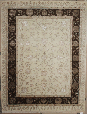 Индия шерсть шелк 14x14 - 818A - IVORY / D.BROWN
