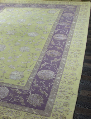 Индия шерсть шелк 14x14 - 818A - IVORY / PURPLE