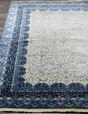 Индия шерсть шелк 14x14 - 863 - IVORY/D.BLUE
