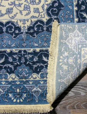 Индия шерсть шелк 14x14 - 863 - IVORY/D.BLUE