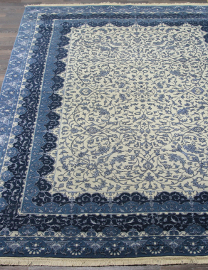 Индия шерсть шелк 14x14 - 863 - IVORY/D.BLUE