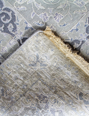 Индия шерсть шелк 14x14 - 863 - SILVER/BLUE