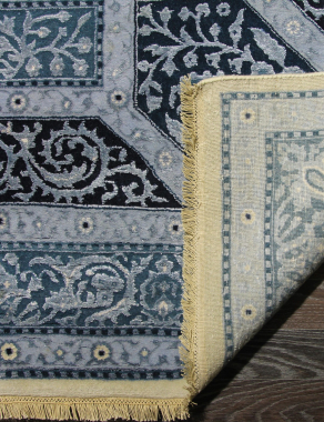 Индия шерсть шелк 14x14 - 867 - IVORY/D.BLUE