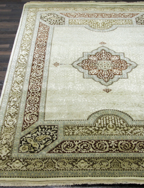 Индия шерсть шелк 14x14 - 867 - IVORY/RUST