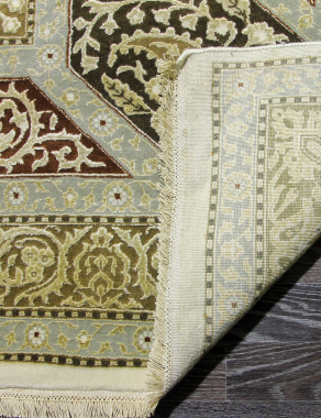 Индия шерсть шелк 14x14 - 867 - IVORY/RUST