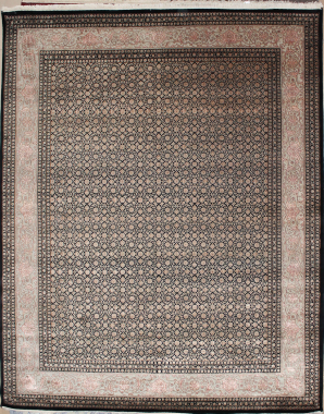 Индия шерсть шелк 14x14 - HERALI - BLACK / IVORY