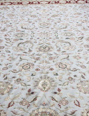 Индия шерсть шелк 14x14 - SE-2006 - BEIGE / RED