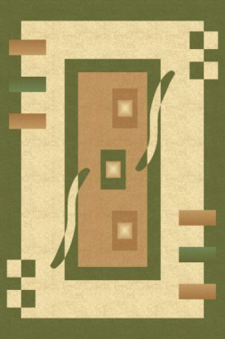 PACIFIC CARVING - 0287A - CREAM / D.GREEN