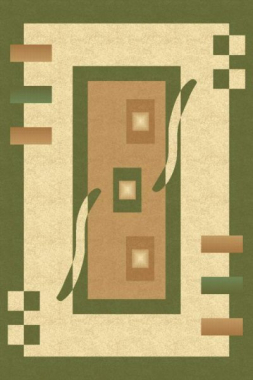 PACIFIC CARVING - 287 - CREAM/GREEN