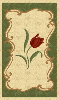 PACIFIC CARVING - 60 - CREAM / D.GREEN
