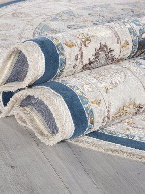 ZARINA - A050B - D.BLUE SHIRINK / CREAM